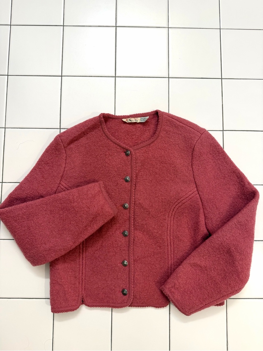 Vintage Talbots Mauve 100% Wool Cardigan